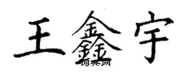 丁谦王鑫宇楷书个性签名怎么写