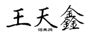 丁谦王天鑫楷书个性签名怎么写