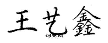 丁谦王艺鑫楷书个性签名怎么写