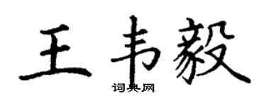 丁谦王韦毅楷书个性签名怎么写