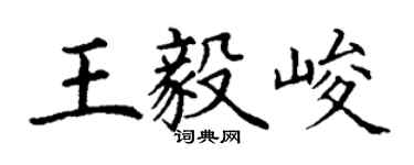 丁谦王毅峻楷书个性签名怎么写
