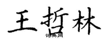 丁谦王哲林楷书个性签名怎么写
