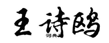 胡问遂王诗鸥行书个性签名怎么写