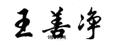 胡问遂王善净行书个性签名怎么写