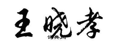 胡问遂王晓孝行书个性签名怎么写