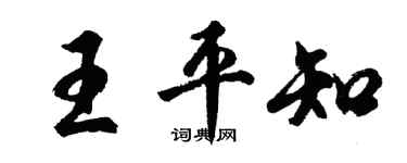 胡问遂王平知行书个性签名怎么写