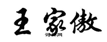 胡问遂王家傲行书个性签名怎么写