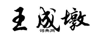 胡问遂王成墩行书个性签名怎么写