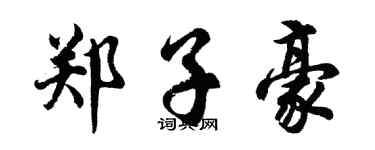 胡问遂郑子豪行书个性签名怎么写