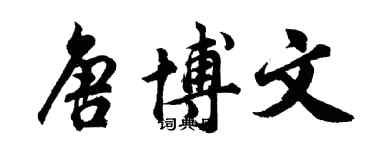 胡问遂唐博文行书个性签名怎么写