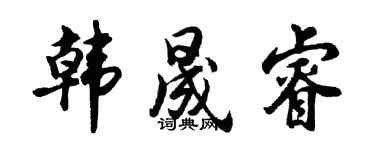 胡问遂韩晟睿行书个性签名怎么写