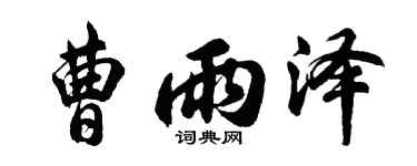 胡问遂曹雨泽行书个性签名怎么写