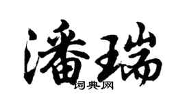 胡问遂潘瑞行书个性签名怎么写