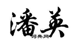 胡问遂潘英行书个性签名怎么写