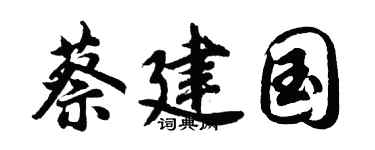 胡问遂蔡建国行书个性签名怎么写