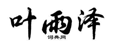 胡问遂叶雨泽行书个性签名怎么写