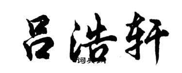 胡问遂吕浩轩行书个性签名怎么写