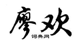胡问遂廖欢行书个性签名怎么写