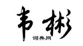 胡问遂韦彬行书个性签名怎么写