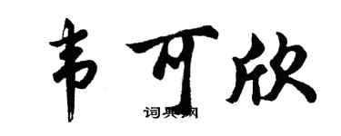 胡问遂韦可欣行书个性签名怎么写