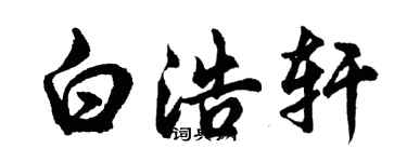 胡问遂白浩轩行书个性签名怎么写