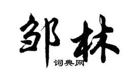 胡问遂邹林行书个性签名怎么写