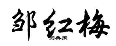 胡问遂邹红梅行书个性签名怎么写