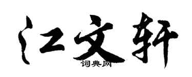 胡问遂江文轩行书个性签名怎么写