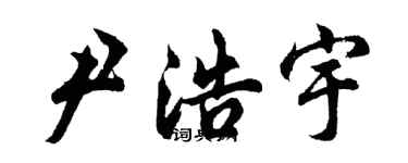 胡问遂尹浩宇行书个性签名怎么写
