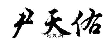 胡问遂尹天佑行书个性签名怎么写