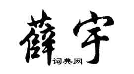 胡问遂薛宇行书个性签名怎么写