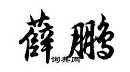 胡问遂薛鹏行书个性签名怎么写