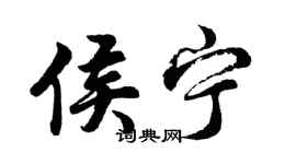 胡问遂侯宁行书个性签名怎么写