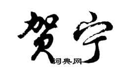 胡问遂贺宁行书个性签名怎么写