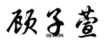 胡问遂顾子萱行书个性签名怎么写