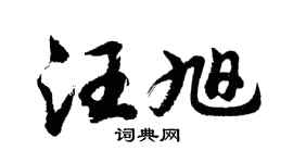 胡问遂汪旭行书个性签名怎么写