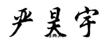 胡问遂严昊宇行书个性签名怎么写