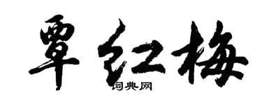 胡问遂覃红梅行书个性签名怎么写