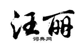 胡问遂汪丽行书个性签名怎么写