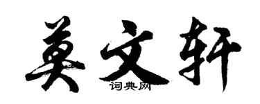 胡问遂莫文轩行书个性签名怎么写
