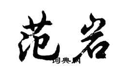 胡问遂范岩行书个性签名怎么写