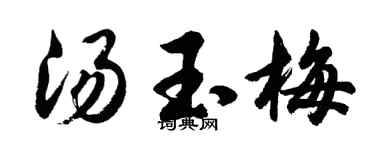 胡问遂汤玉梅行书个性签名怎么写