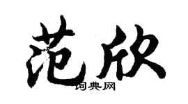 胡问遂范欣行书个性签名怎么写