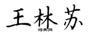 丁谦王林苏楷书个性签名怎么写