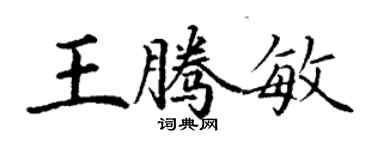 丁谦王腾敏楷书个性签名怎么写