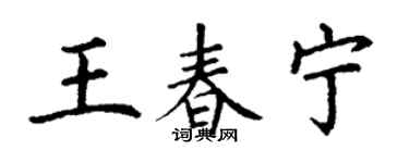 丁谦王春宁楷书个性签名怎么写