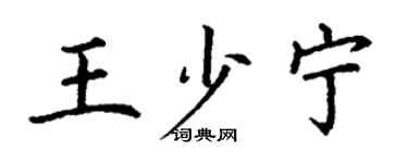 丁谦王少宁楷书个性签名怎么写