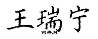 丁谦王瑞宁楷书个性签名怎么写