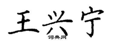 丁谦王兴宁楷书个性签名怎么写