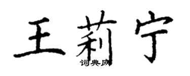 丁谦王莉宁楷书个性签名怎么写